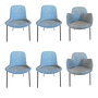 Walter Knoll Sheru Stoffstuhl Blauer Turmalin 6er Set 10