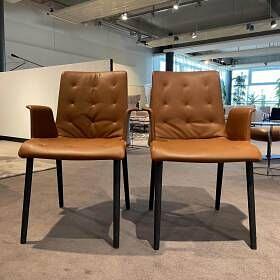 Walter Knoll Stuhl Liz wood 1323 Bezug Leder mit Armlehne 5