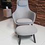 Vitra HAL Lounge Chair Stoff Credo Grau Ottoman 1