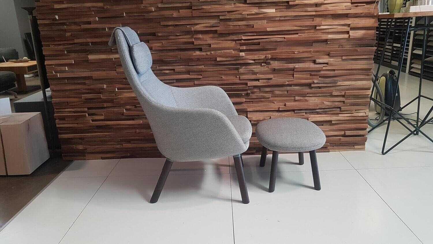 Vitra HAL Lounge Chair Stoff Credo Grau Ottoman 2