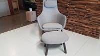 Vitra HAL Lounge Chair Stoff Credo Grau Ottoman 8