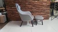 Vitra HAL Lounge Chair Stoff Credo Grau Ottoman 9