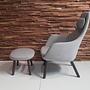 Vitra HAL Lounge Chair Stoff Credo Grau Ottoman 11