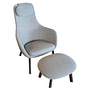 Vitra HAL Lounge Chair Stoff Credo Grau mit Hocker 0