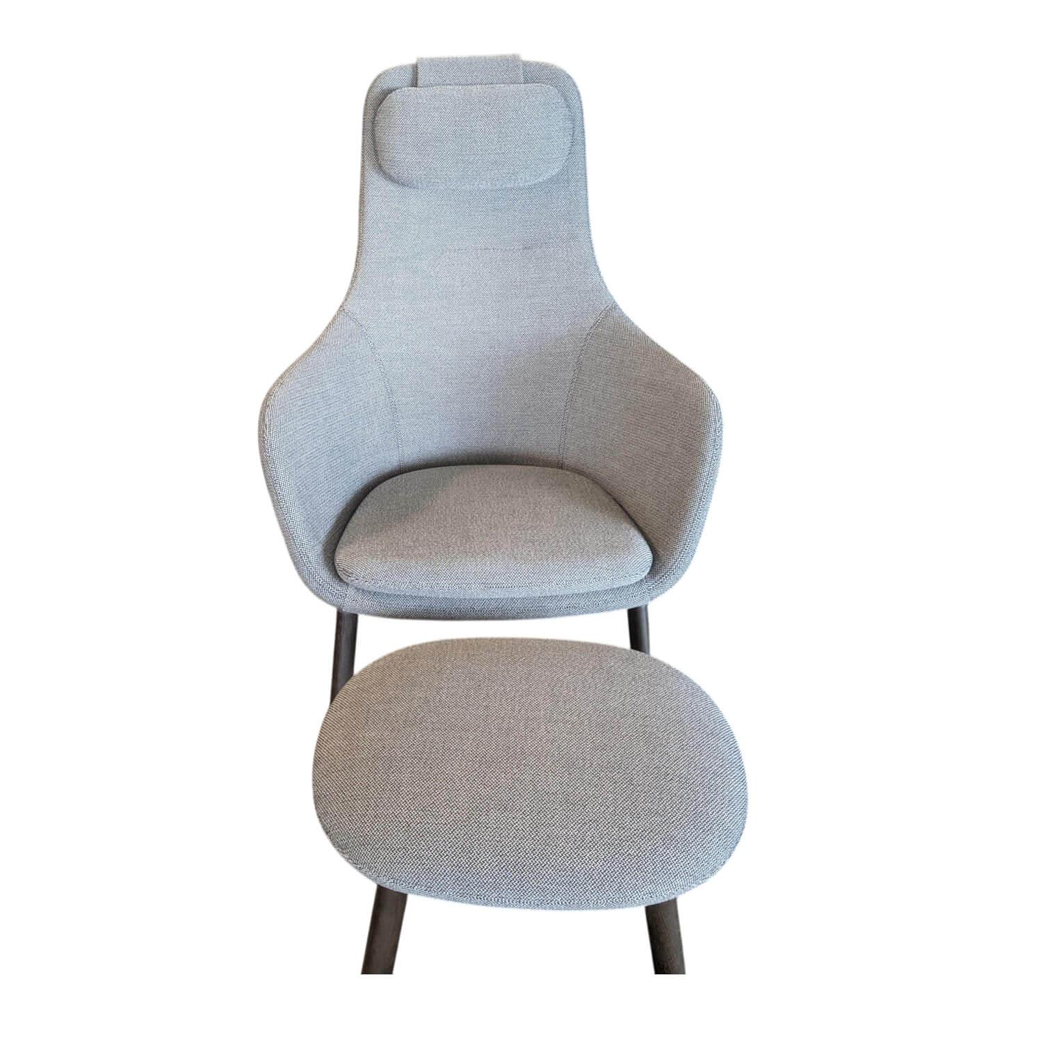 Vitra HAL Lounge Chair Stoff Credo Grau mit Hocker 6