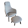 Vitra HAL Lounge Chair Stoff Credo Grau mit Hocker 3