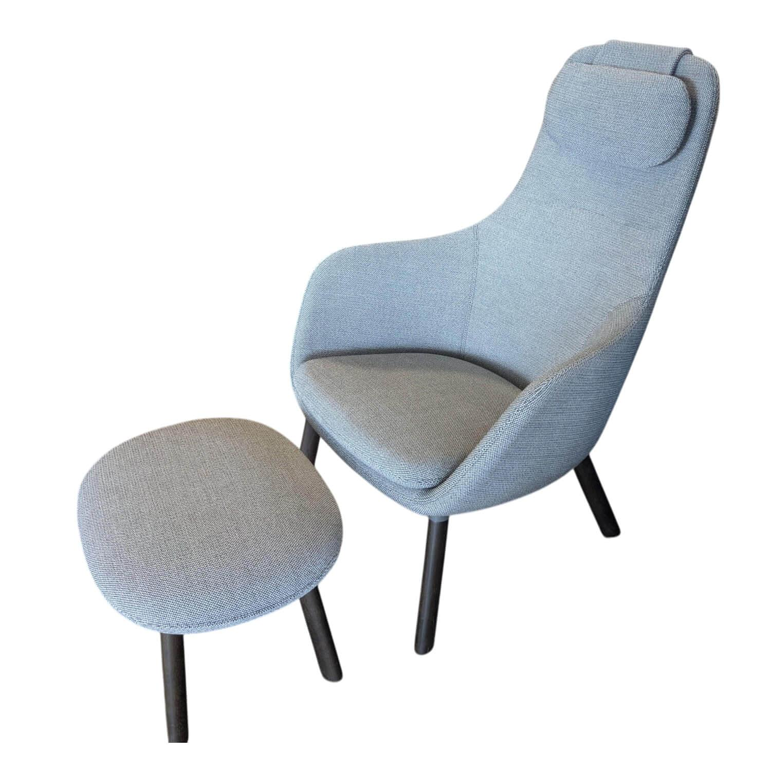 Vitra HAL Lounge Chair Stoff Credo Grau mit Hocker 8