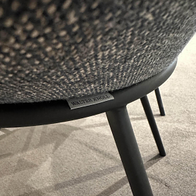 Walter Knoll 4er Set Sheru Stühle Stoff Grau Metall Schwarz 10