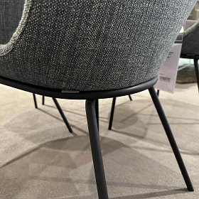 Walter Knoll 4er Set Sheru Stühle Stoff Grau Metall Schwarz 9