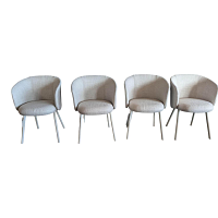4er-Set Mikado Sessel Stoff Savana Sand Melange Creme 5