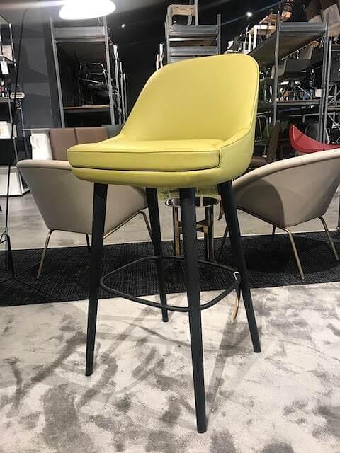 Walter Knoll Barhocker 376 Leder Pistazie Gestell Eiche 10