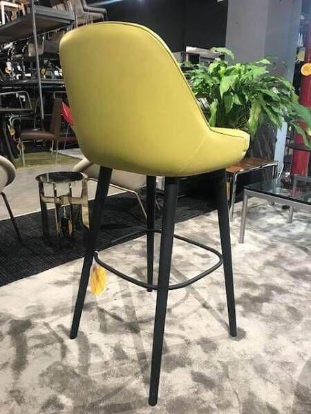 Walter Knoll Barhocker 376 Leder Pistazie Gestell Eiche 14