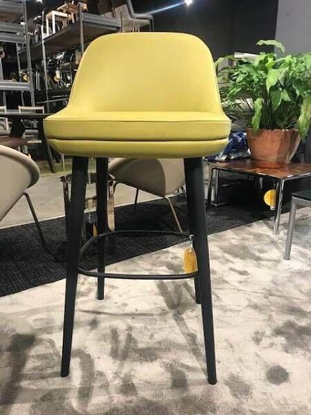Walter Knoll Barhocker 376 Leder Pistazie Gestell Eiche 11