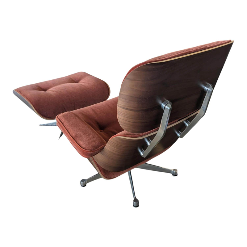 Vitra Sessel Lounge Chair Fabric Calma Brandy Red with Ottoman 7