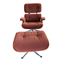 Vitra Sessel Lounge Chair Fabric Calma Brandy Red with Ottoman 11