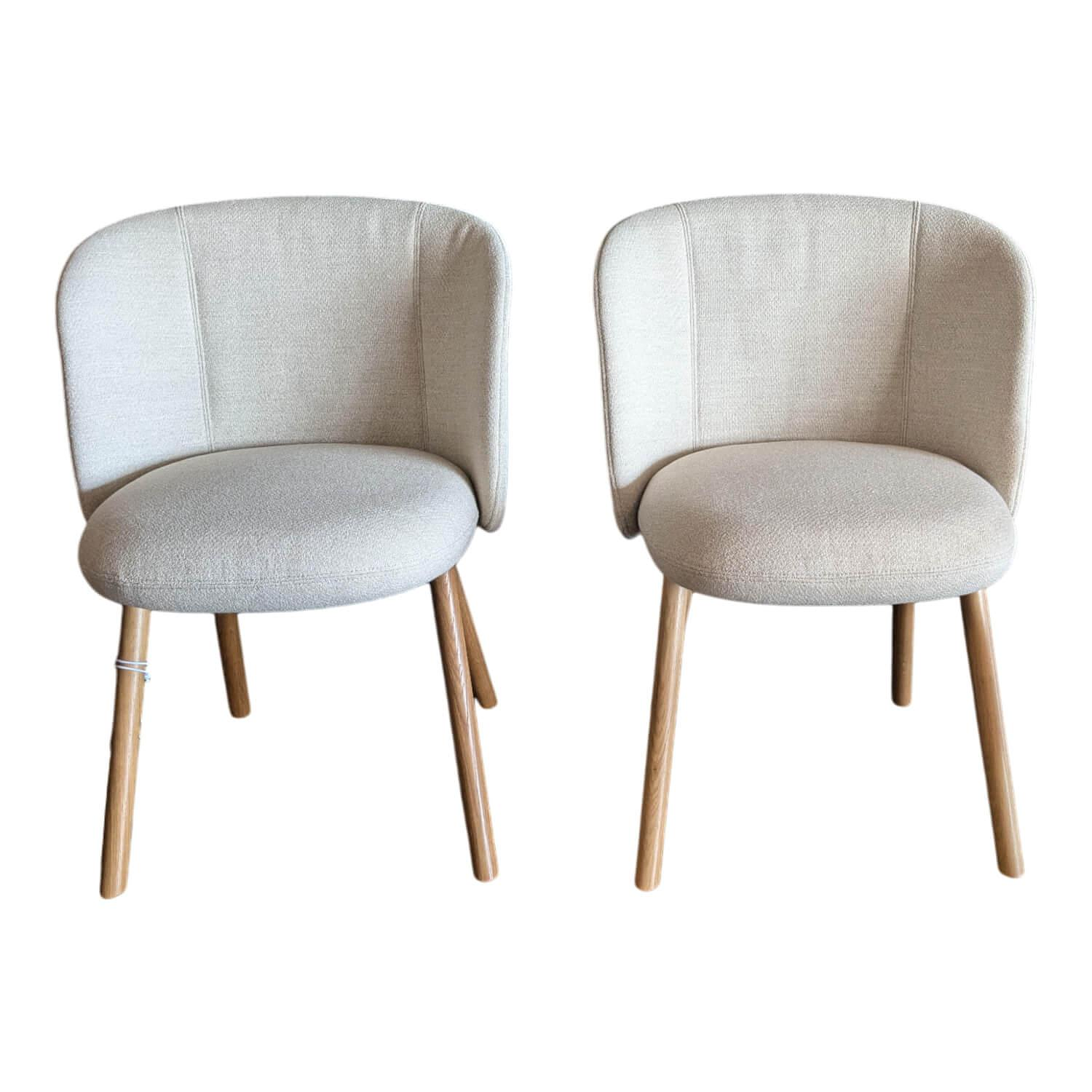 Vitra Mikado Seitenstuhl Stoff Beige Melange Eiche 0