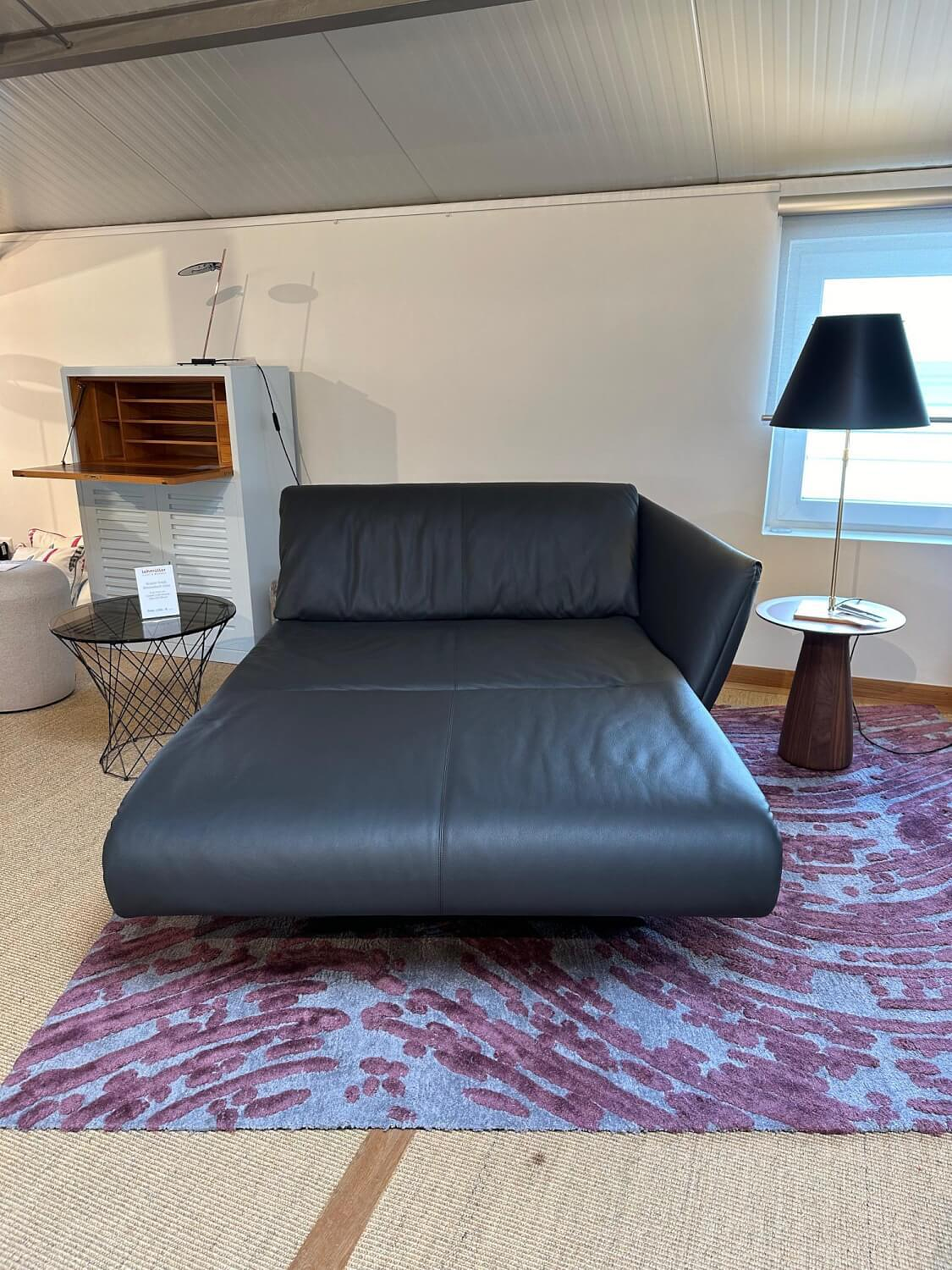 Walter Knoll Recamiere-Set Leder Chasmere Schiefer Schwarz 1