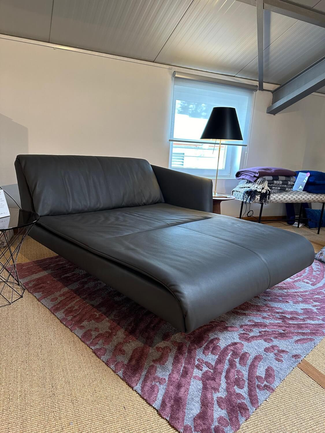 Walter Knoll Recamiere-Set Leder Chasmere Schiefer Schwarz 3
