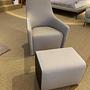 Walter Knoll Sessel Foster 520-10C Flanell Grau mit Hocker 2