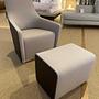 Walter Knoll Sessel Foster 520-10C Flanell Grau mit Hocker 1