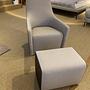 Walter Knoll Sessel Foster 520-10C Flanell Grau mit Hocker 11