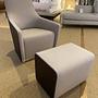 Walter Knoll Sessel Foster 520-10C Flanell Grau mit Hocker 10