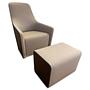 Walter Knoll Sessel Foster 520-10C Flanell Grau mit Hocker 9