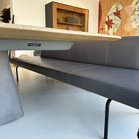 Walter Knoll Bank Ison Leder Grau Gestell Stahl 10