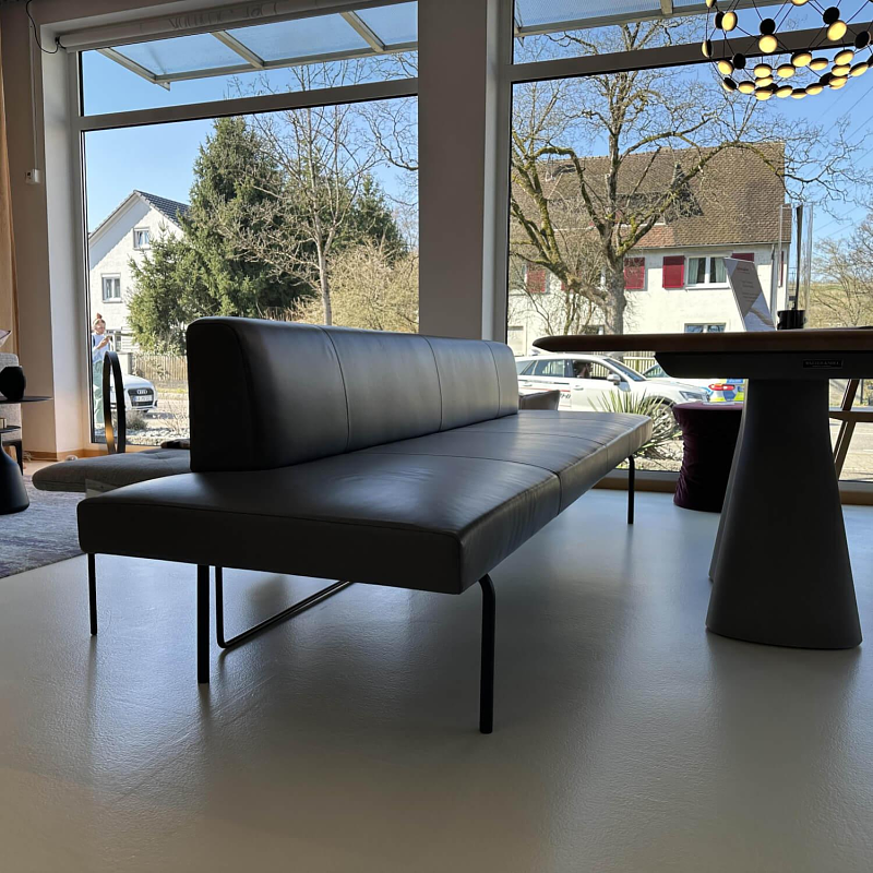 Walter Knoll Bench Ison Leather Gray Frame Steel 11