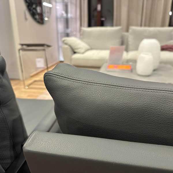 Walter Knoll Sessel Fabricius Leder Congress Grau Metall 9