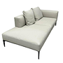 Jaan Living Recamiere 3-Seater Leather Chalk Gray 2
