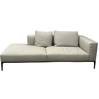 Jaan Living Recamiere 3-Seater Leather Chalk Gray 6