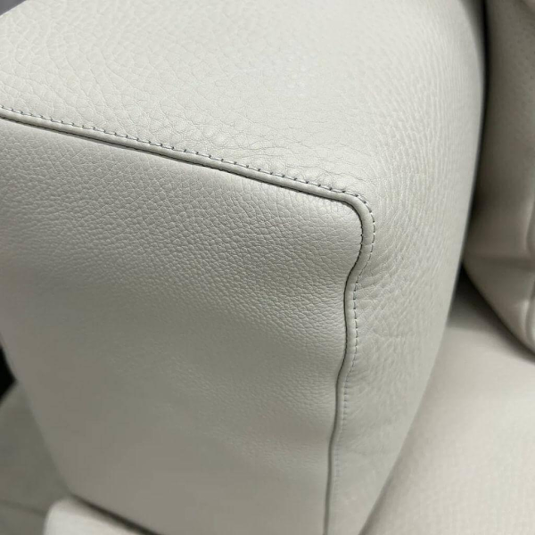 Jaan Living Recamiere 3-Seater Leather Chalk Gray 9