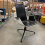 Schalensessel FK Leder Schwarz Schale Weiß Gestell Aluminium 6