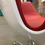 Schalensessel FK Leder Congress Rot Gestell Aluminium 5