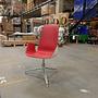 Schalensessel FK Leder Congress Rot Gestell Aluminium 9