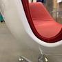 Schalensessel FK Leder Congress Rot Gestell Aluminium 14