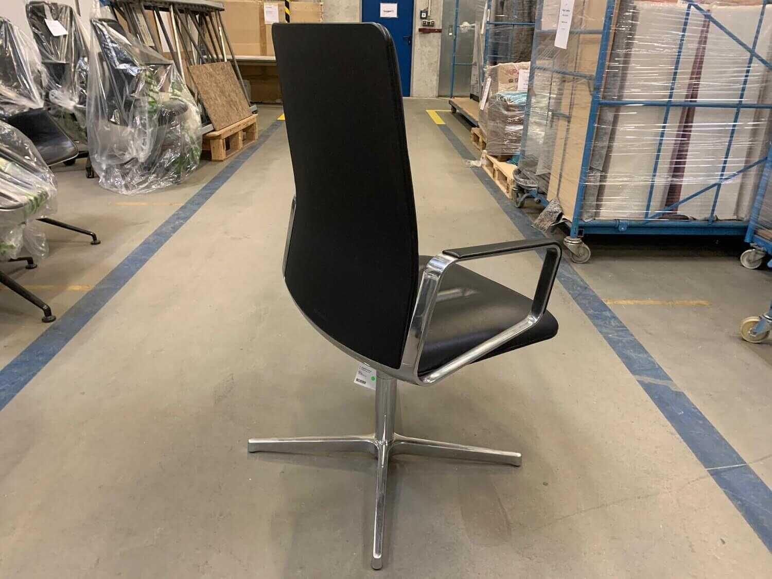 Sessel Leadchair Leder Elen 65 Schwarz Aluminium 2