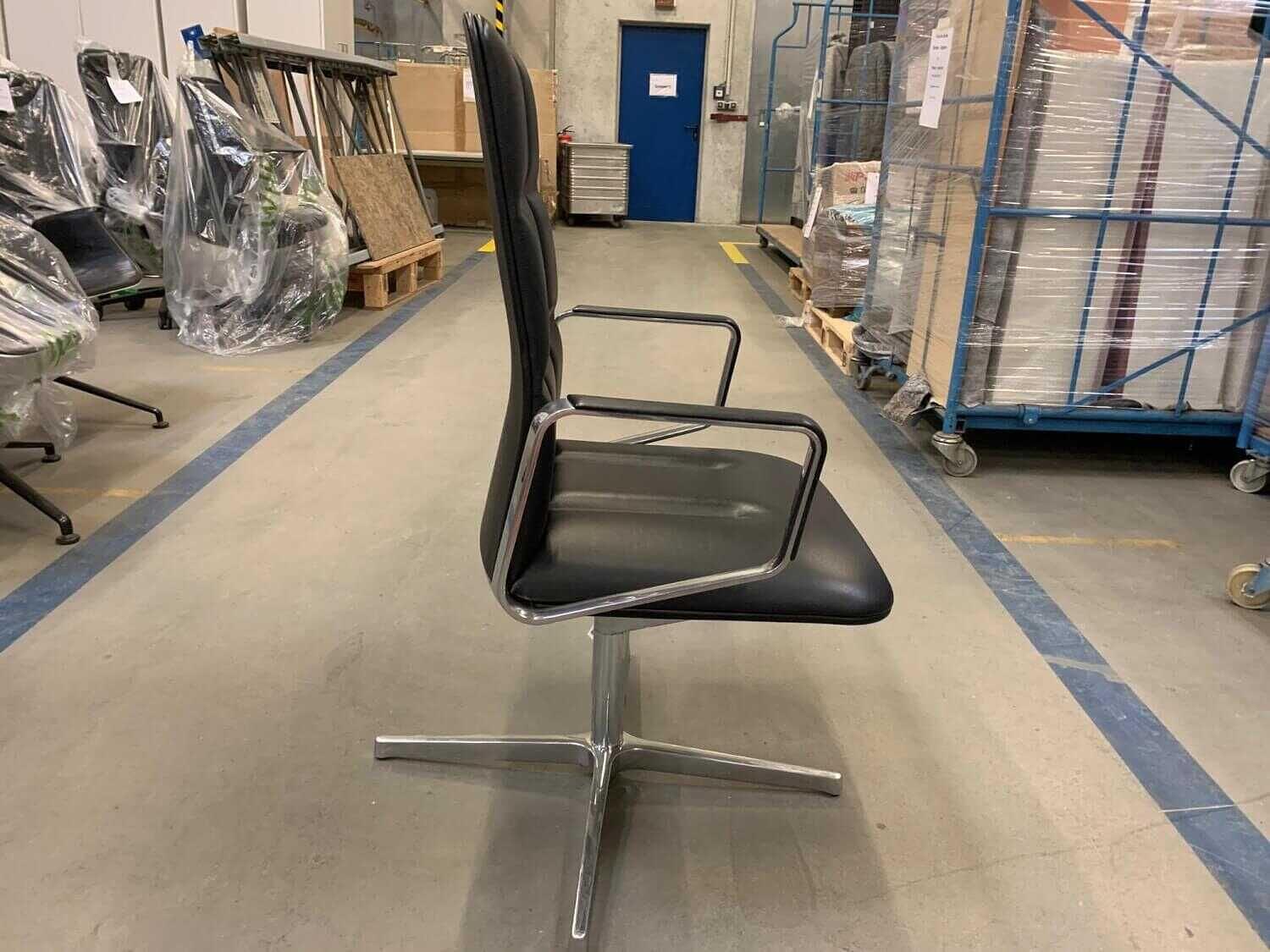 Sessel Leadchair Leder Elen 65 Schwarz Aluminium 5