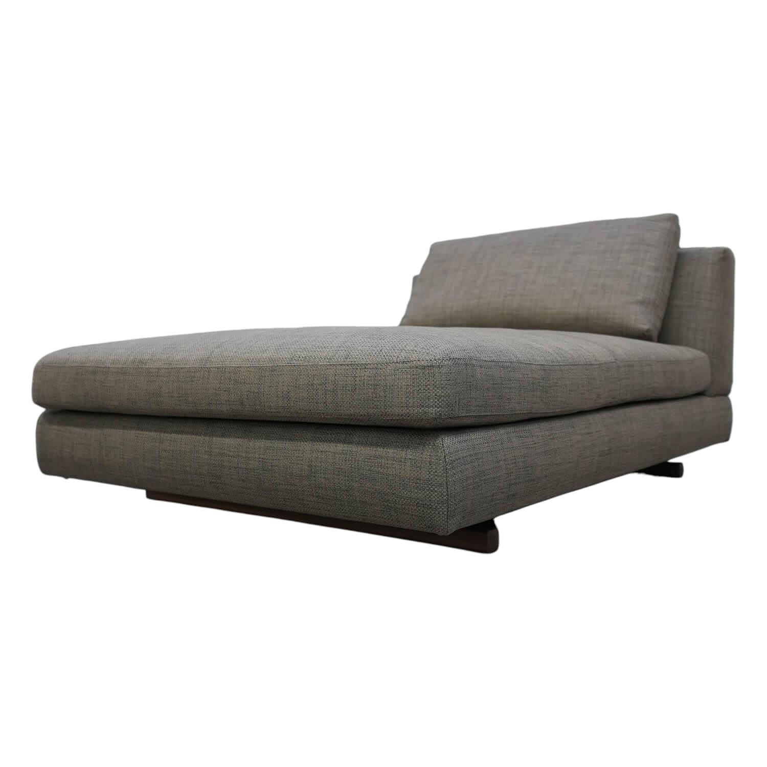 Tama Living Sofa Stoff Duala 7672 Schach Grau Kufen Nussbaum 0