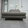Tama Living Sofa Stoff Duala 7672 Schach Grau Kufen Nussbaum 4