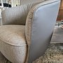 Walter Knoll Sessel Ishino Stoff Kies Grau mit Lederrücken 8