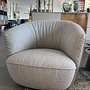 Walter Knoll Sessel Ishino Stoff Kies Grau mit Lederrücken 10