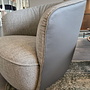 Walter Knoll Sessel Ishino Stoff Kies Grau mit Lederrücken 2