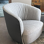 Walter Knoll Sessel Ishino Stoff Kies Grau mit Lederrücken 7