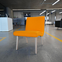 Walter Knoll Stuhl Vostra Holz Bezug Orange Gestell Eiche 2