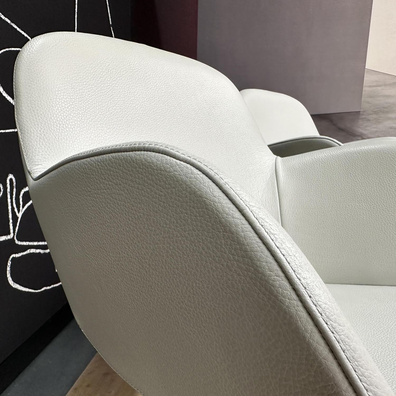 Walter Knoll 2er Set Sheru Drehbarer Armlehnstuhl Leder Grau 8