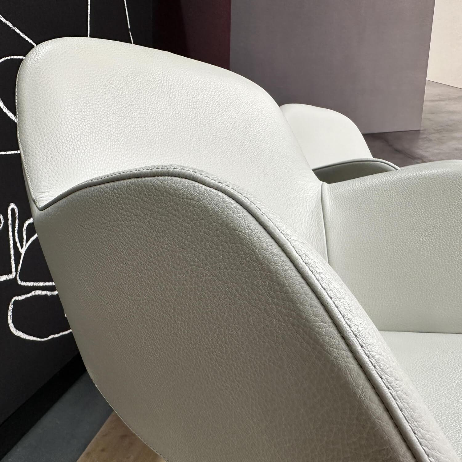 Walter Knoll 2er Set Sheru Drehbarer Armlehnstuhl Leder Grau 2