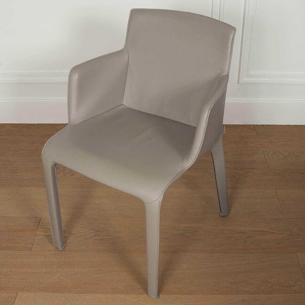 Walter Knoll Gio Stuhl Leder Torro Stone mit Armlehnen 4