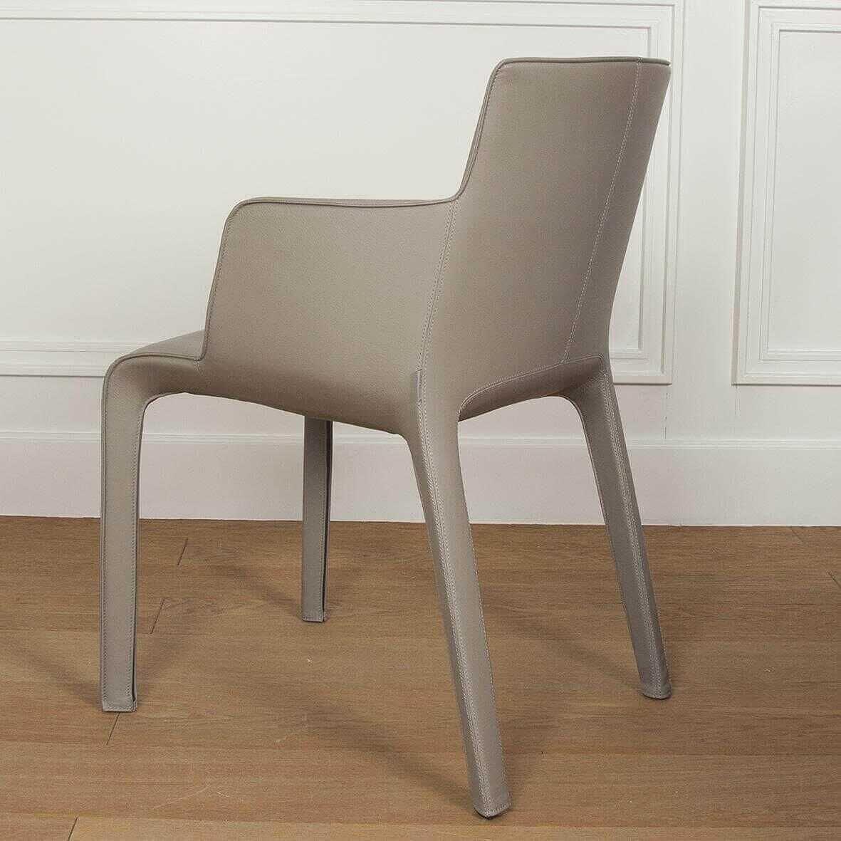Walter Knoll Gio Stuhl Leder Torro Stone mit Armlehnen 3